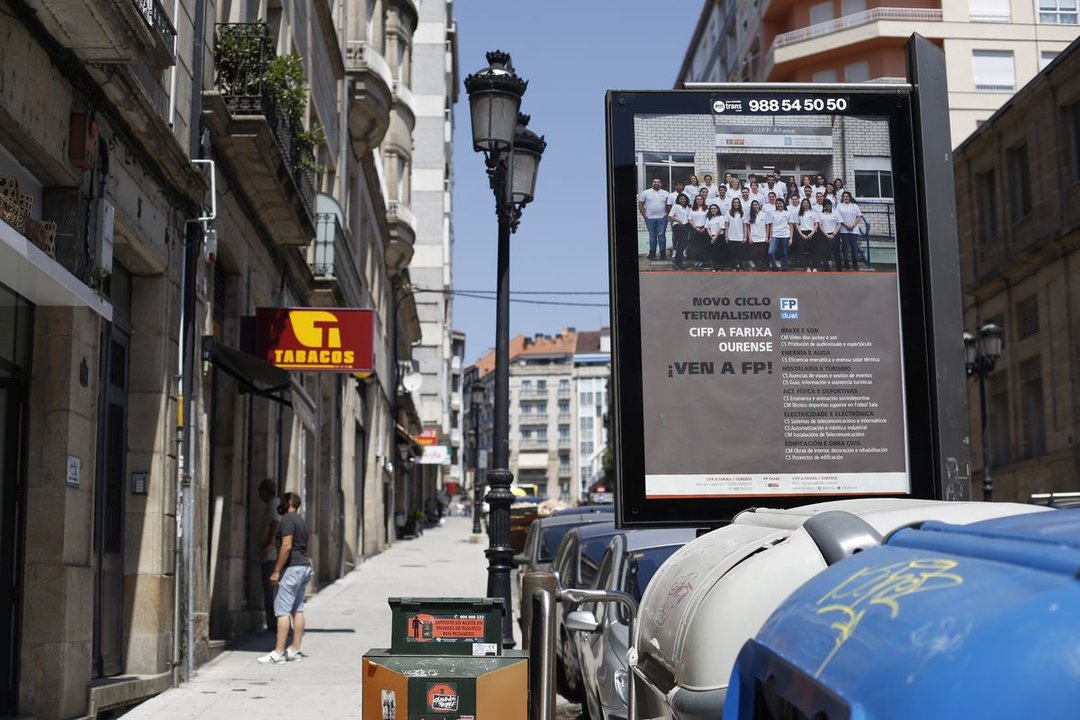 Ourense. 22707/2020. Publicidad del nuevo FP de termalismo del CIFP A Farixa.
Foto: Xesús Fariñas