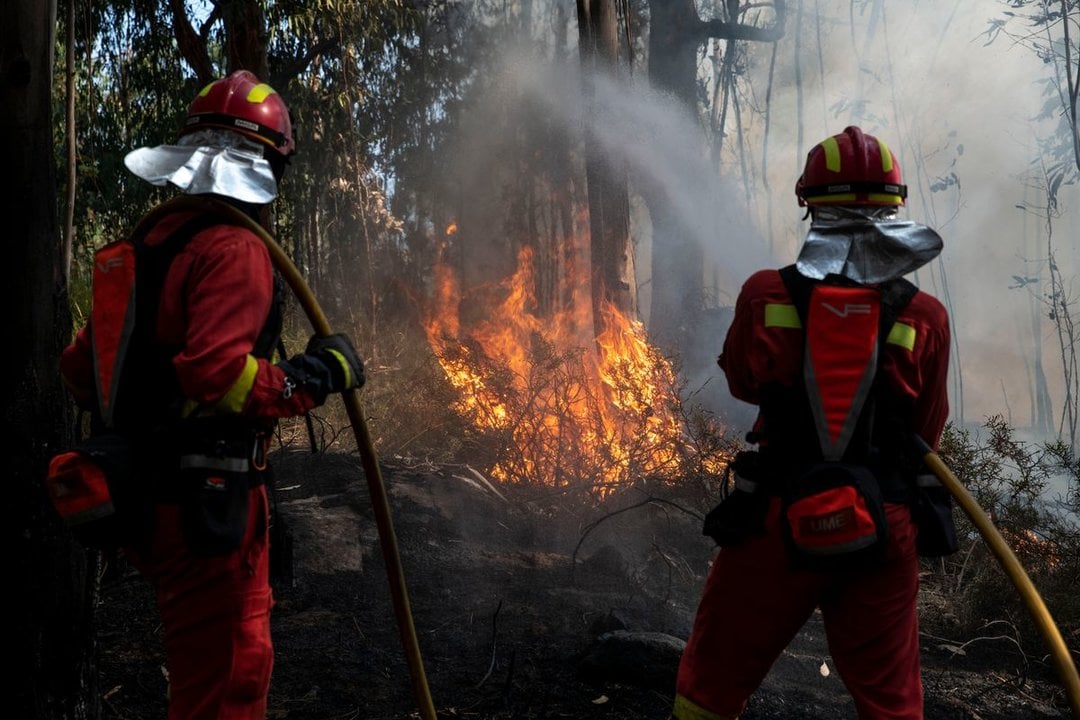TOÉN (MOREIRAS). 08/08/2020. OURENSE. Incendio forestal en la zona de Toén, en los montes de la aldea de Moreiras. FOTO: ÓSCAR PINAL
