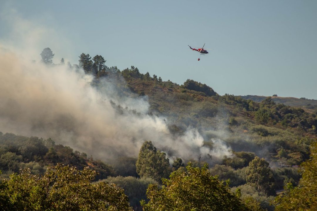 Incendio forestal registrado este  verano en Ourense. SABELA SOUTO