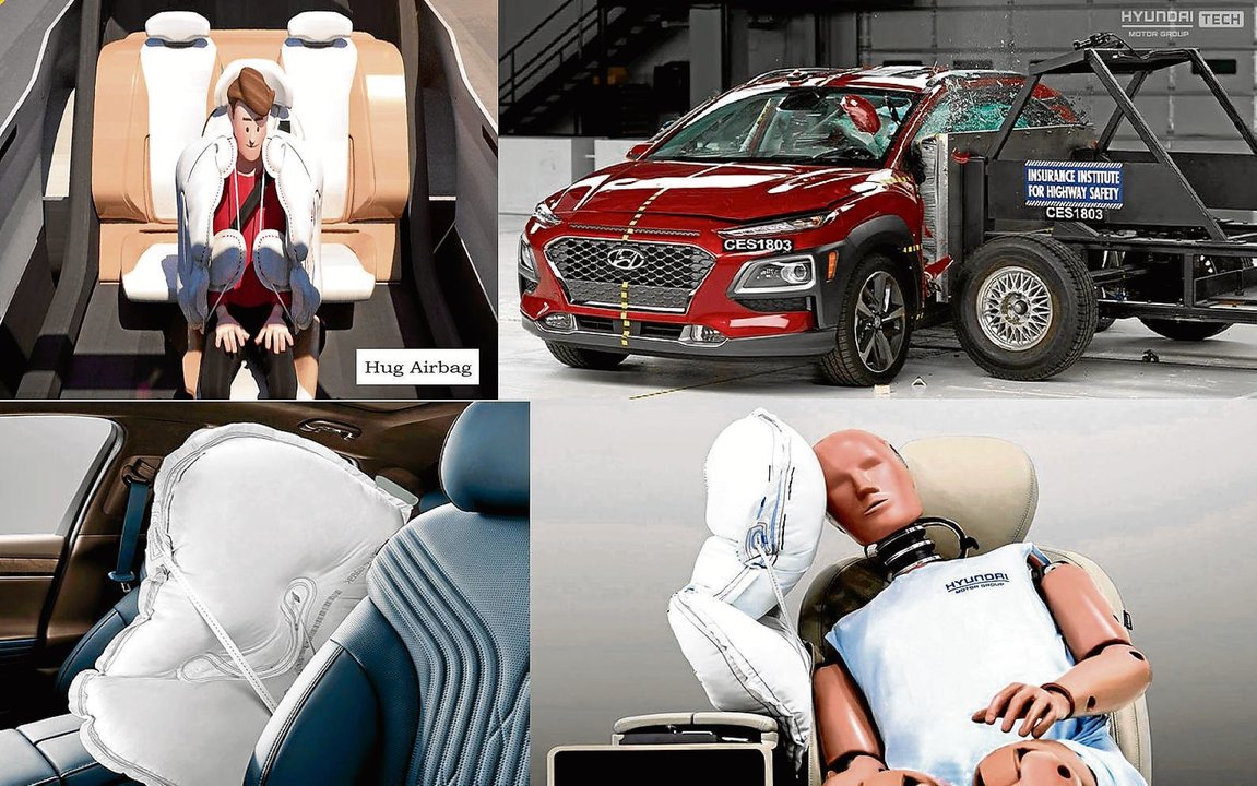 El nuevo airbag lateral central evita las lesiones entre los pasajeros causadas al chocar entre ellos.