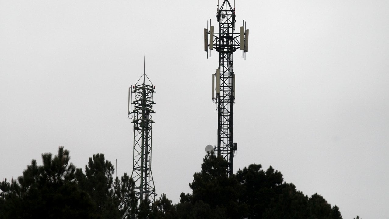 Antenas de emisión de la TDT, en Verín.