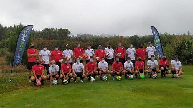 Las selecciones de Ourense y Pontevedra que participaron en la final de la Copa Galaica de footgolf.