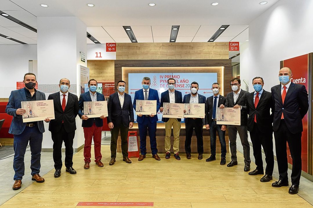 Galardonados en la cuarta edición de los Premio Pyme del año Ourense 2020.
