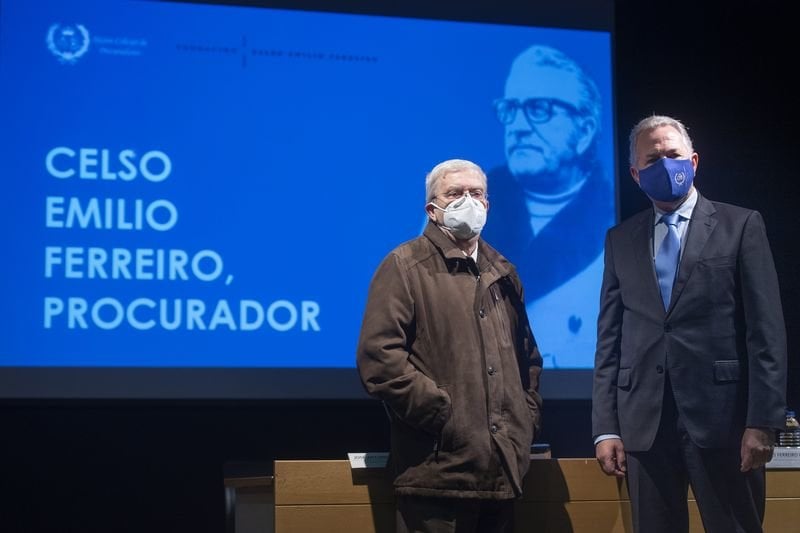 Luis Ferreiro y José Antonio Fandiño en el acto celebrado esta semana en Vigo.