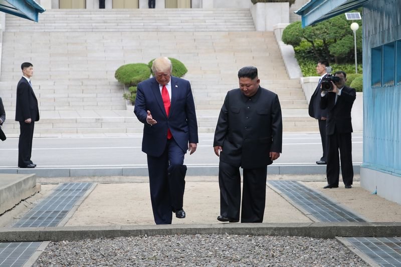 Donald Trump con el líder de Corea del Norte, Kim Jong-un.