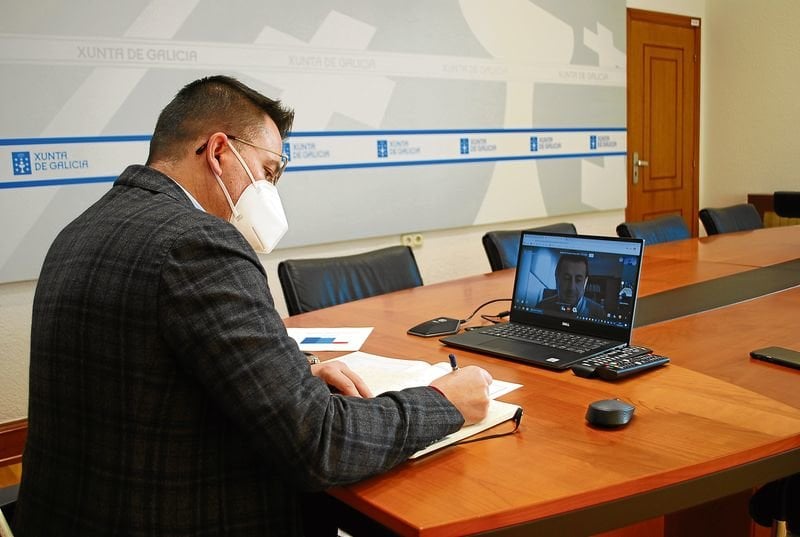 Un momento de la videoconferencia entre González y Pérez Valado.