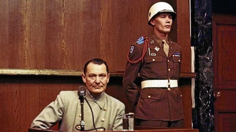 Goering, durante el juicio.