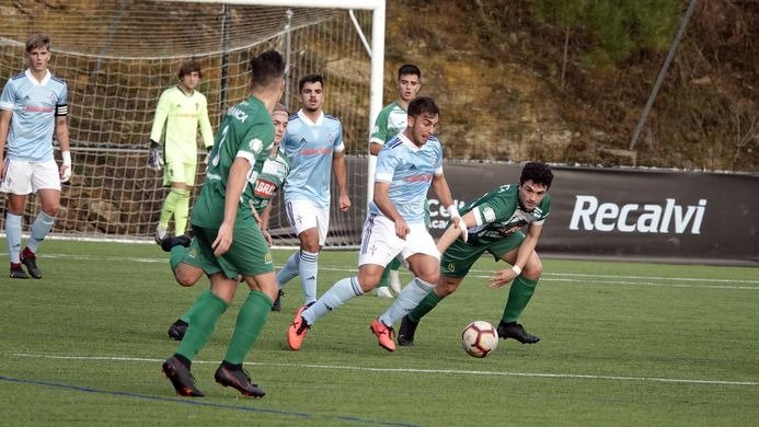 Celta y Pabellón se midieron en las instalaciones de A Madroa en el partido de ida.