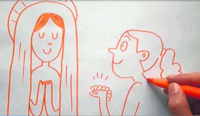 Ilustración elaborada por alumnas da facultade de Educación, nun vídeo de homenaxe á escritora galega.