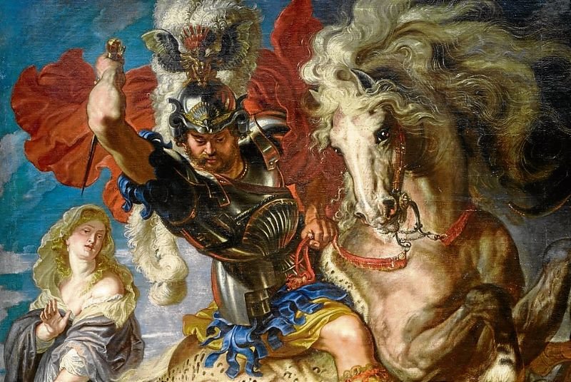 Detalle de "Lucha de san Jorge y el dragón", de Rubens.