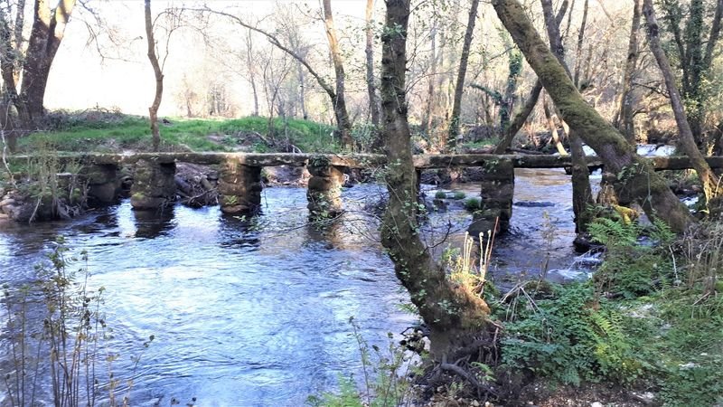 Los puentes poldrados, como en tantos ríos, son frecuentes en este Arenteiro, que por la poca resistencia que oponen a las corrientes suelen permanecer intactos en las riadas.