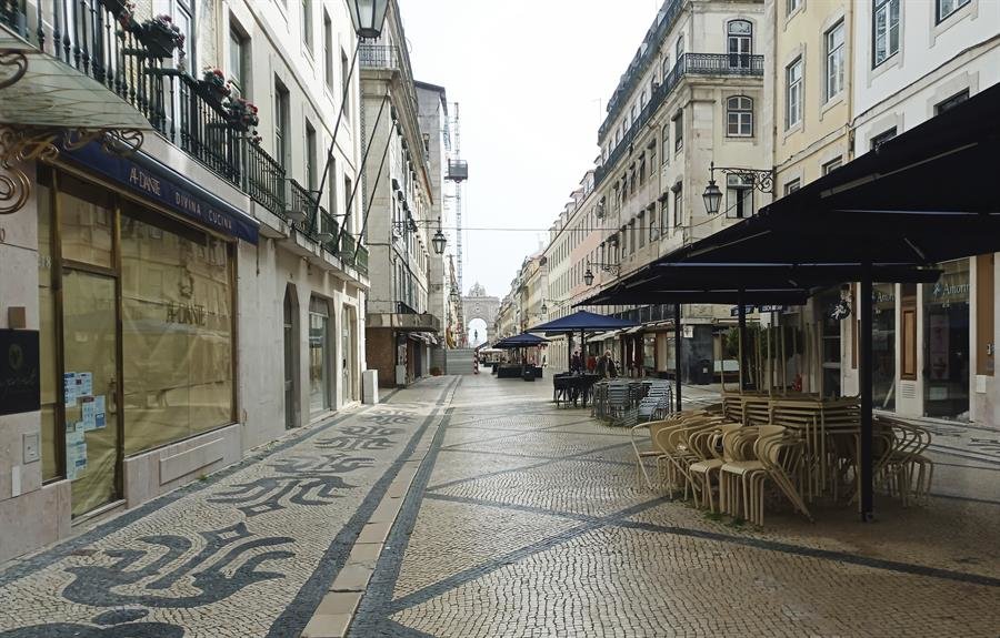Calles vacías en la Baixa de Lisboa (EFE).