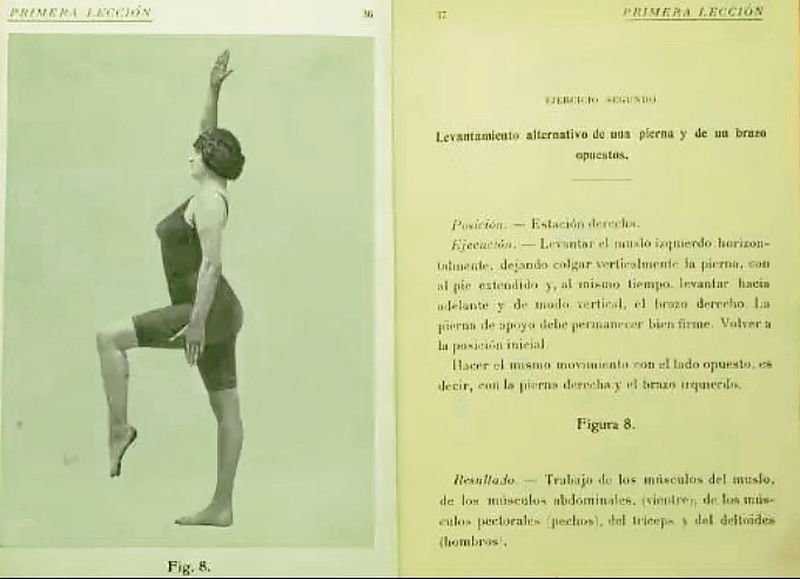 Libro de educación física para la mujer de los años veinte.