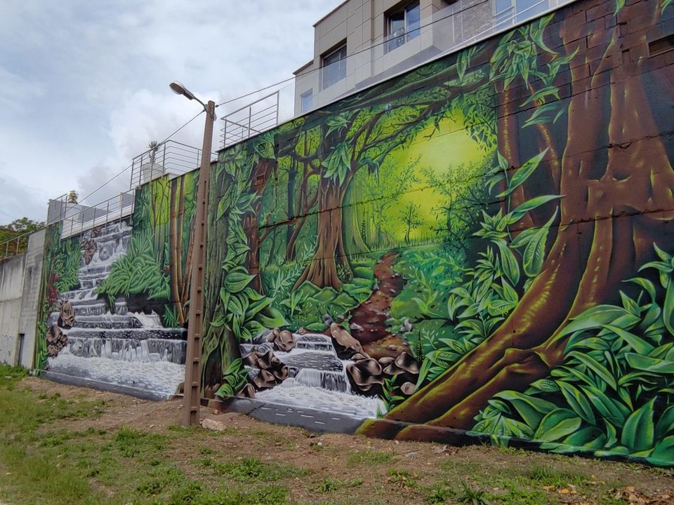 El nuevo mural de Dusem de Rem junto al Miño.