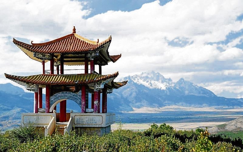Un templo taoista situado en una montaña.