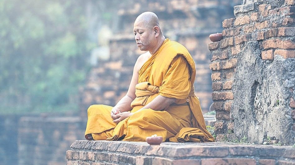 Un monje taoista durante su práctica de meditación.