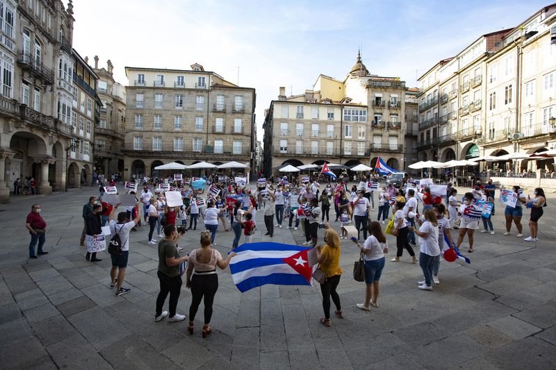 La pequeña Cuba grita en Ourense "¡libertad!"
