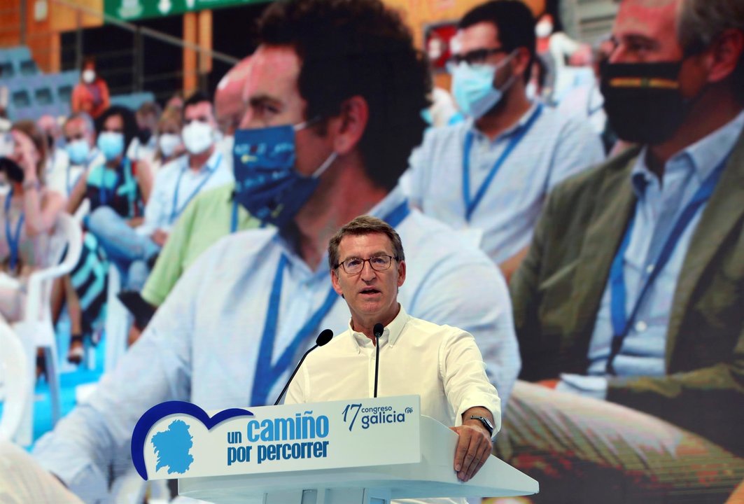 Alberto Núñez Feijóo en su intervención del sábado en el congreso del PP de Galicia