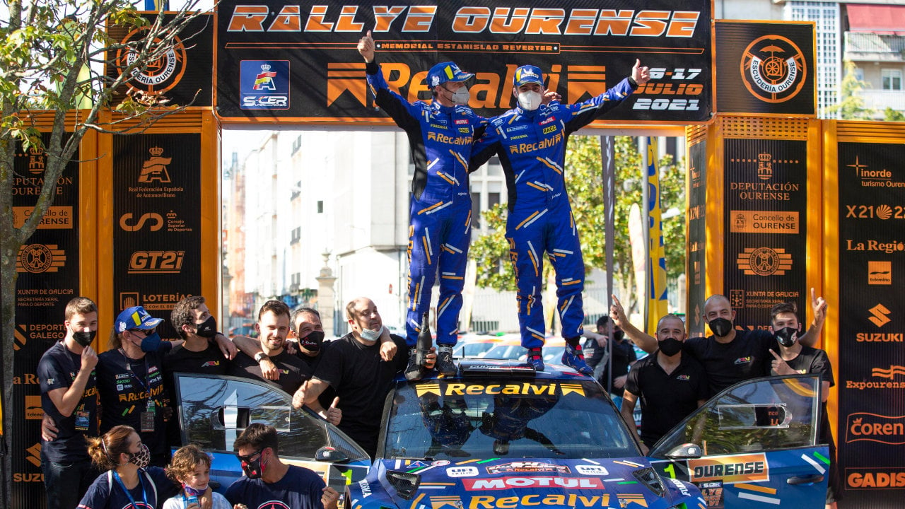 José Antonio Suárez y Alberto Iglesias, ganadores del Rally de Ourense 2021.
Foto: Xesús Fariñas
