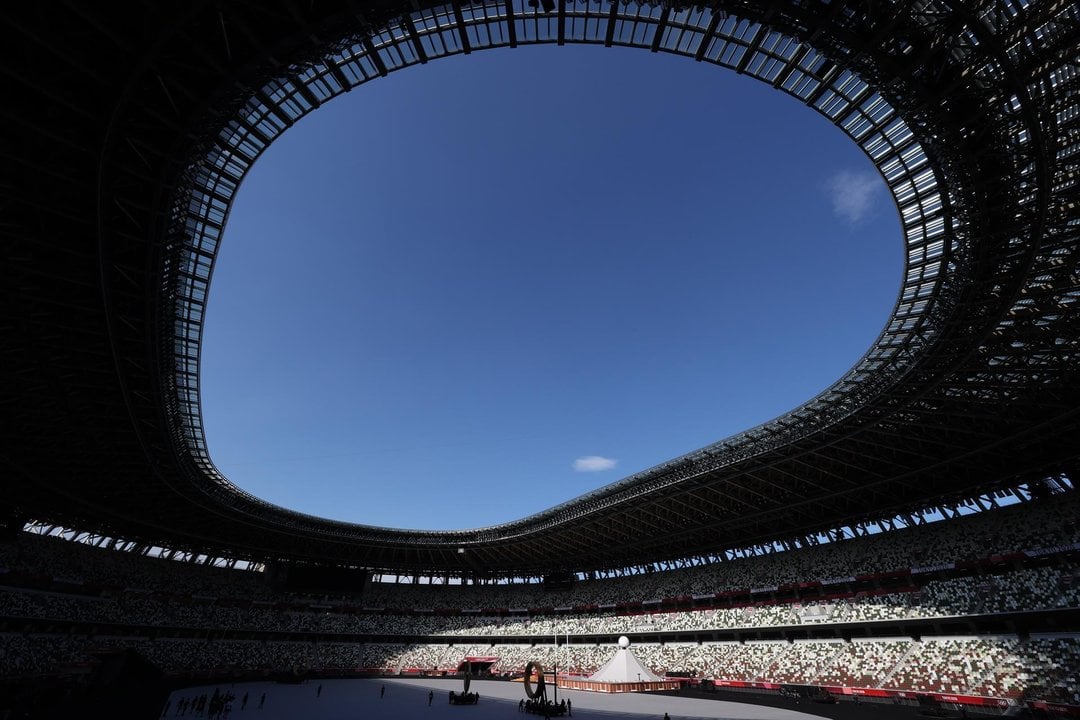 Vista general del nuevo Estadio Olímpico donde tendrá lugar la ceremonia de apertura de los Juegos Olímpicos 2020