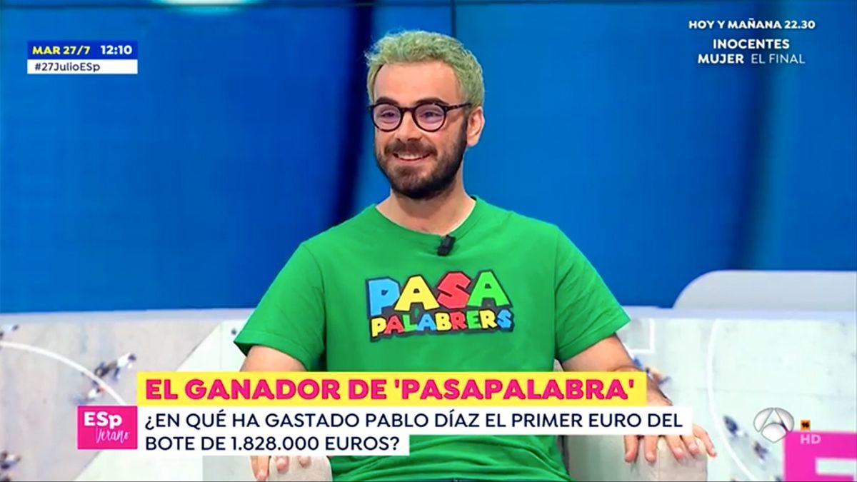 Pablo Díaz, ganador del bote de Pasapalabra, en Espejo Público