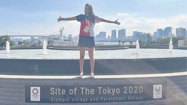 Raquel Carrera, en la villa olímpica durante los Juegos de Tokio 2020.