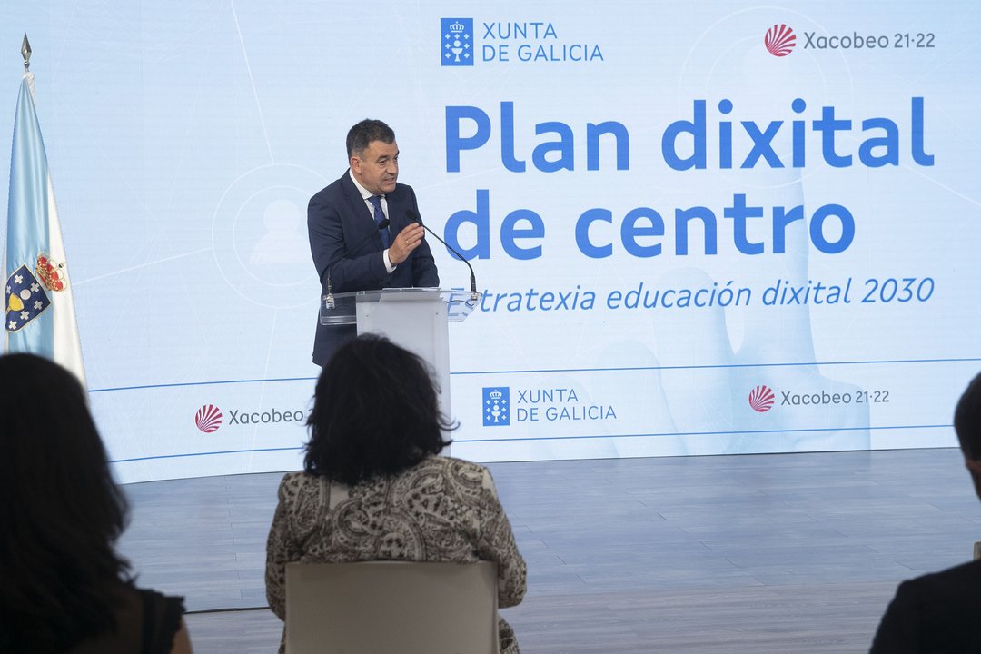  Román Rodríguez, durante la presentación del plan de digitalización. 
