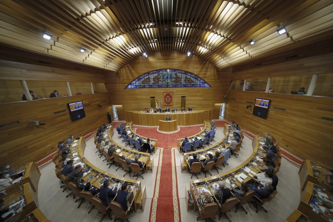  Imagen de la Cámara autonómica, durante uno de los plenos de política general. 