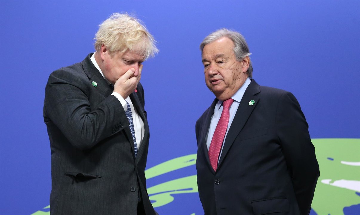 Boris Johnson y AntÓnio Guterres. // EFE
