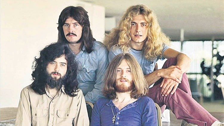Los cuatro miembros de la banda Led Zeppelin en el año 1971.