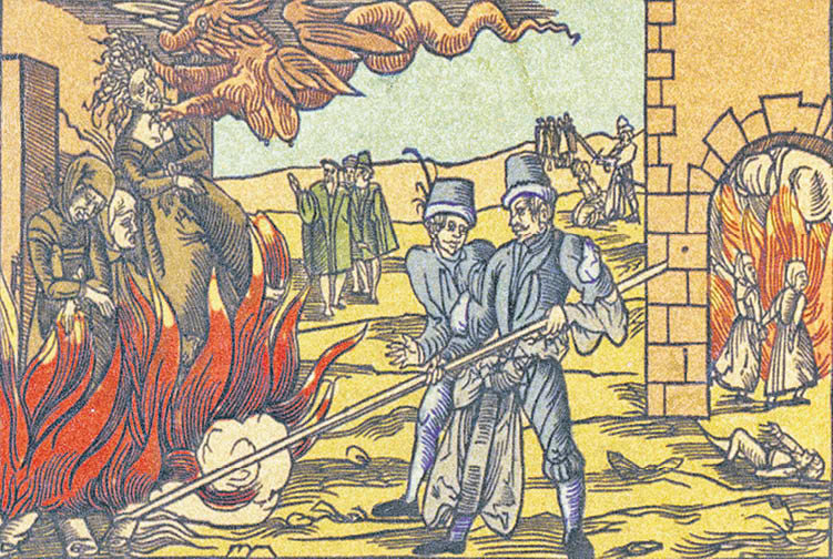 Ilustración da portada do libro sobre "bruxos e astrólogos da Inquisición de Galicia", de Bernardo Barreiro.
