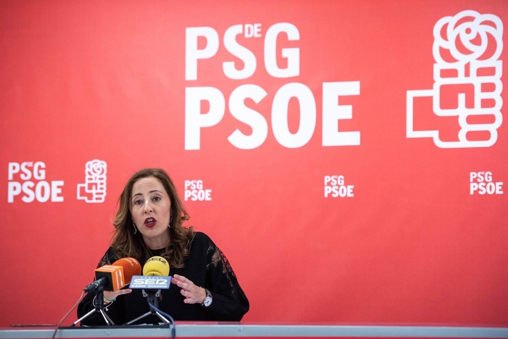 OURENSE (SEDE PROVINCIAL PSDEG-PSOE). 14/01/2020. OURENSE. La deputada provincial del PSdeG-PSOE, Noela Blanco, en rueda de prensa. FOTO: ÓSCAR PINAL
