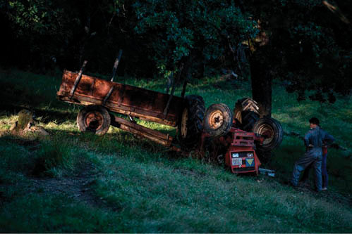 Un accidente de tractor en Maceda, el pasado agosto (ÓSCAR PINAL).