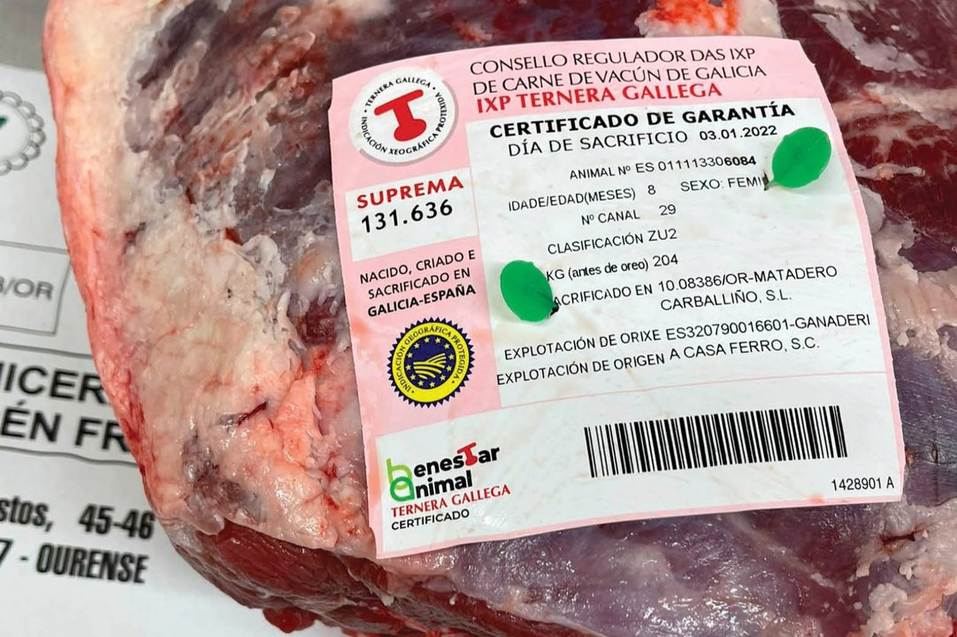 Certificados con los que cuenta la carne de la Plaza de Abastos.
