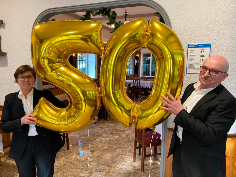 Fina Sobrino y José Seara en el 50 aniversario de A Nosa Casa (MIGUEL ÁNGEL).