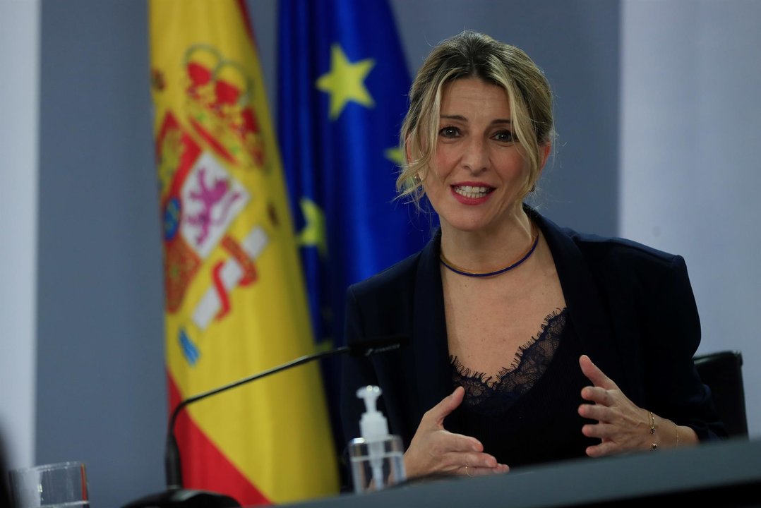 Yolanda Díaz tras el Consejo de Ministros. EFE / Fernando Alvarado
