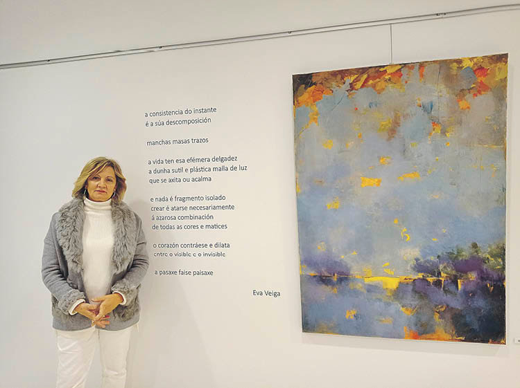 María Xesús Díaz, en la exposición en el espacio de arte Roberto Verino.
