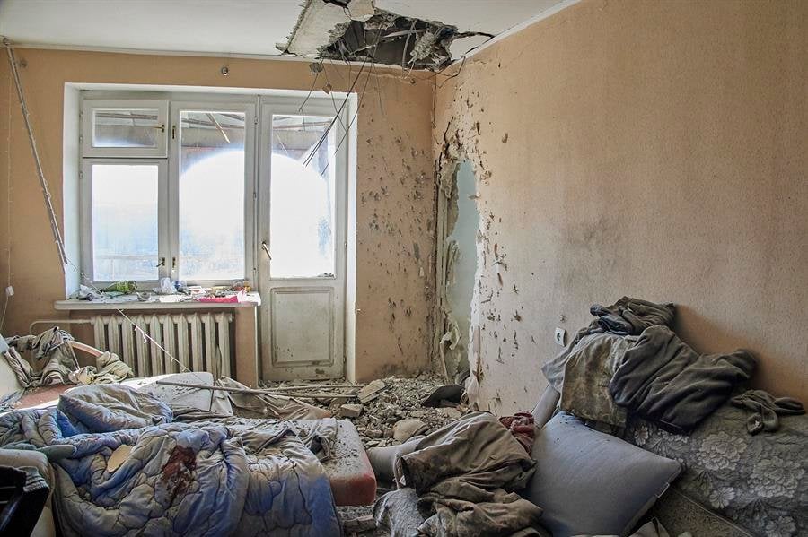 Una vivienda destrozada en Ucrania (EFE)