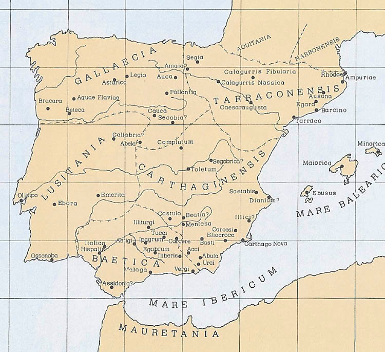 Sés episcopais en Hispania no s.IV.