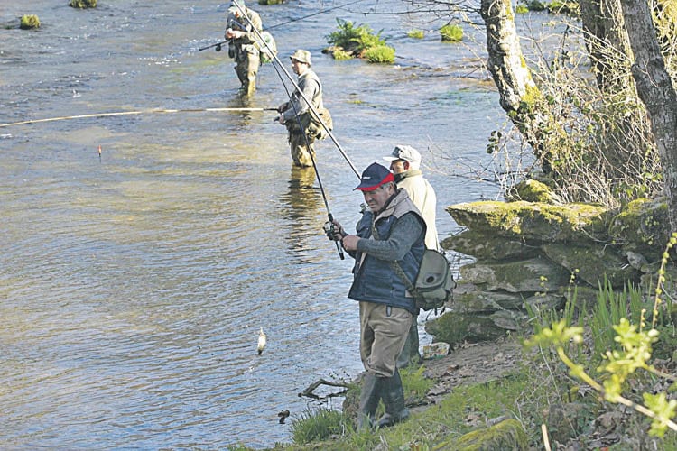 Varios pescadores en una pasada apertura de la temporada en el río Arenteiro (JOSÉ PAZ)