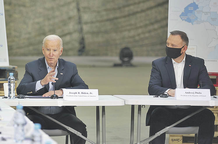 El presidente de EEUU, Joe Biden y el presidente de Polonia, Andrzej Duda.