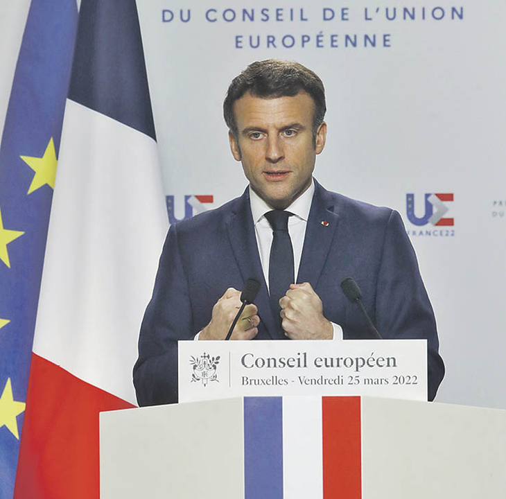 El primer ministro de Francia, Emmanuel Macron, en el Consejo Europeo.