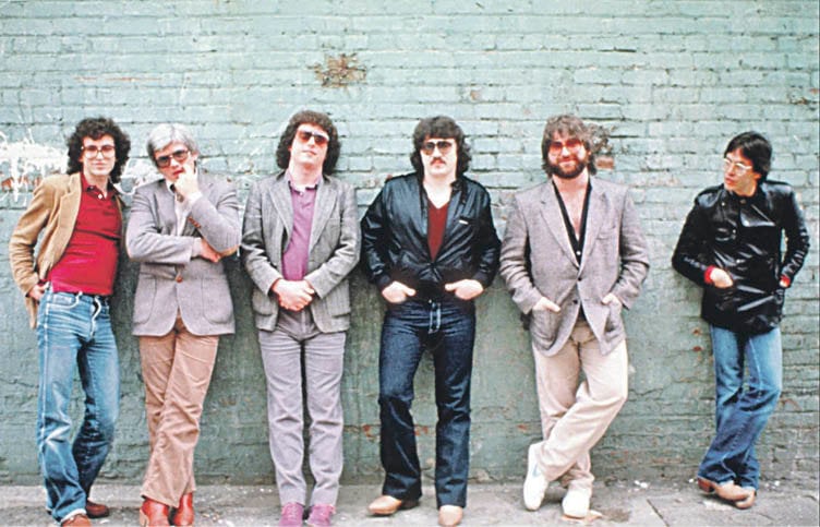 Los integrantes de la banda de rock estadounidense Toto, en una imagen del año 1982.