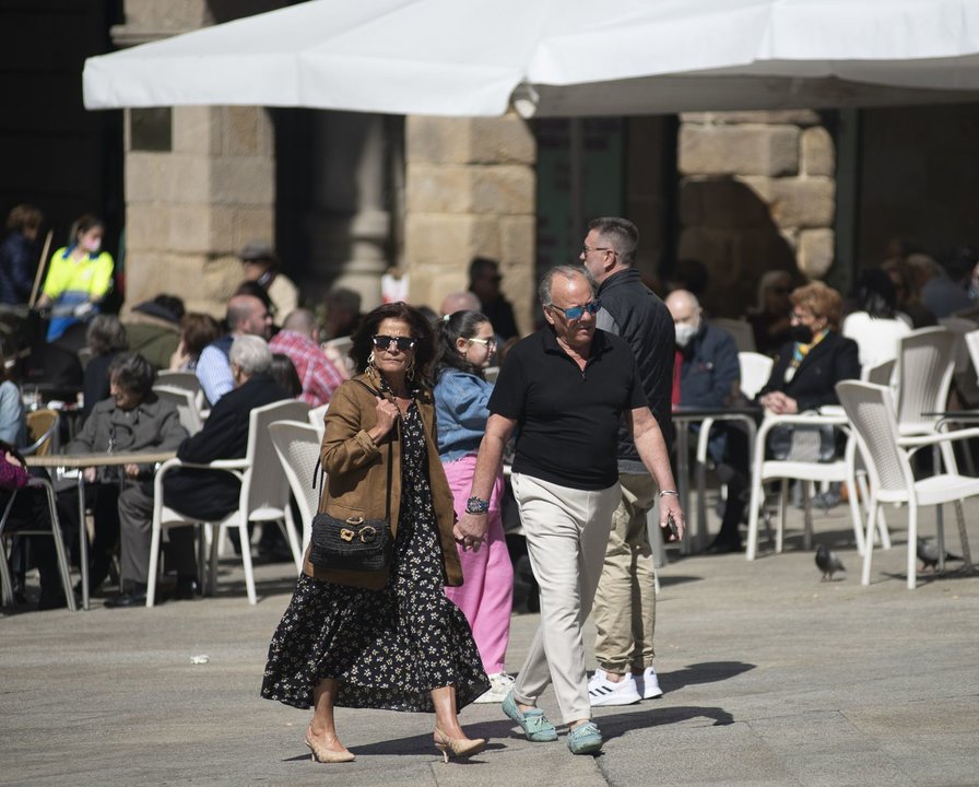 Ourense. 10/04/2022. Turistas en la ciudad en el domingo de Ramos, primer día festivo de la Semana Santa.
Foto: Xesús Fariñas
