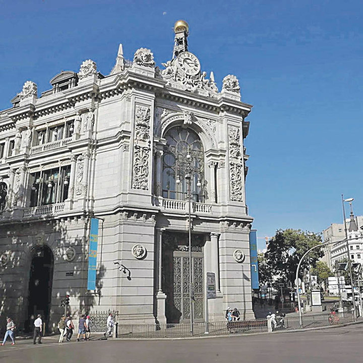 Fachada del edificio del Banco de España, en Madrid.