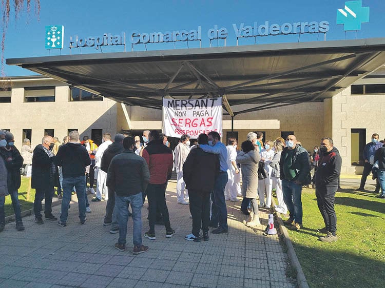 Protesta de los trabajadores de seguridad. (J.C.)