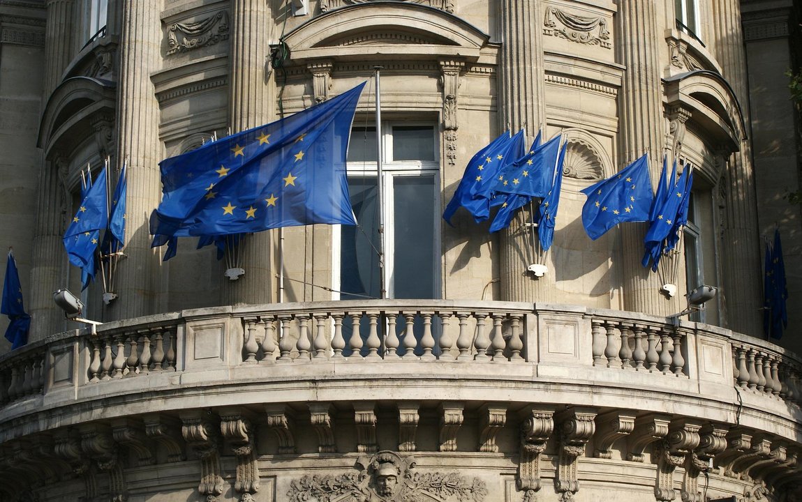 Bandera de la Unión Europea. Imagen de archivo