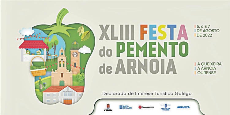 Cartel ganador de la XLIII Festa do Pemento de Arnoia, obra de Miguel Ángel García Chaler.