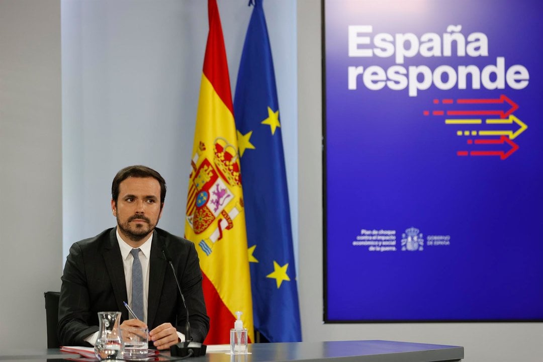El ministro de Consumo, Alberto Garzón, durante la rueda de prensa (EFE)
