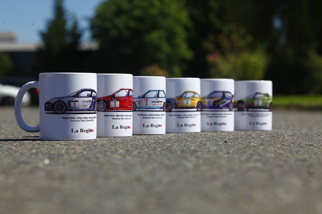 Las seis tazas de la colección de ganadores del Rally de Ourense, listas (MIGUEL ÁNGEL).